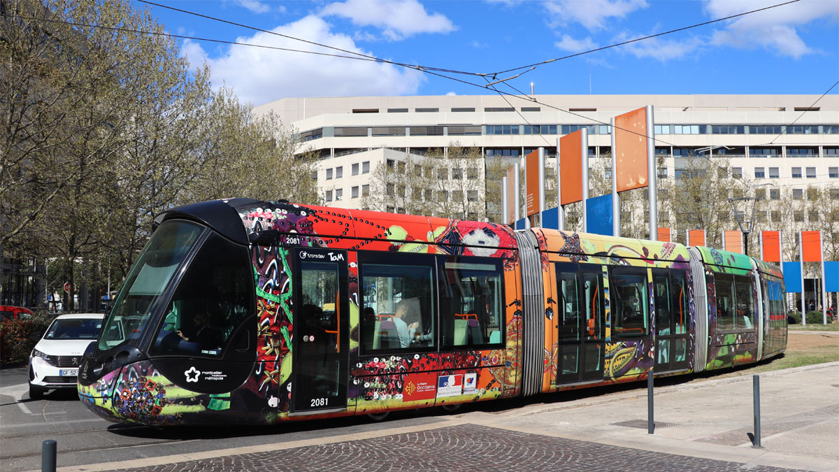 Tramway sur le réseau TaM à Montpellier