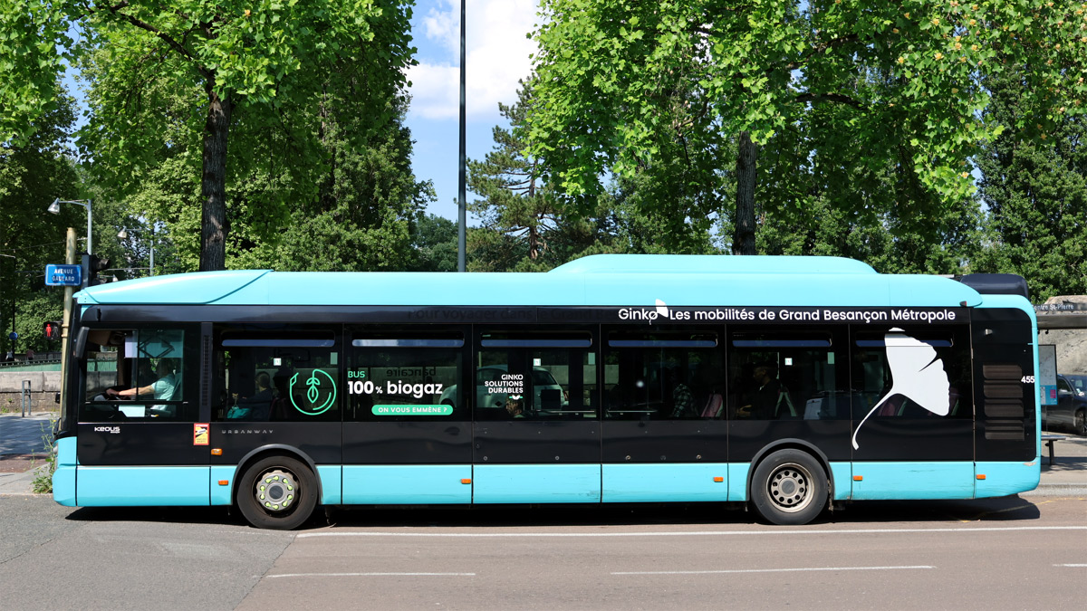 Bus fonctionnant au biogaz à Besançon