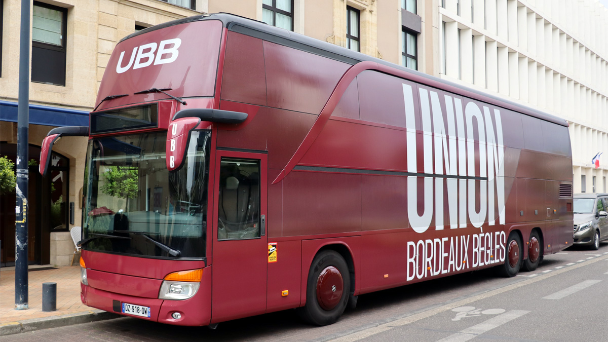 Autocar SETRA S 431 DT de Keolis Gironde aux couleurs de l'UBB à Bordeaux
