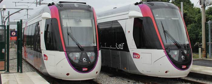 Rames Alstom Dualis du tramway T11 express