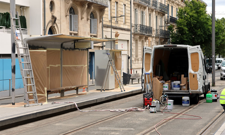 Rénovation du mobilier d'une station de tramway